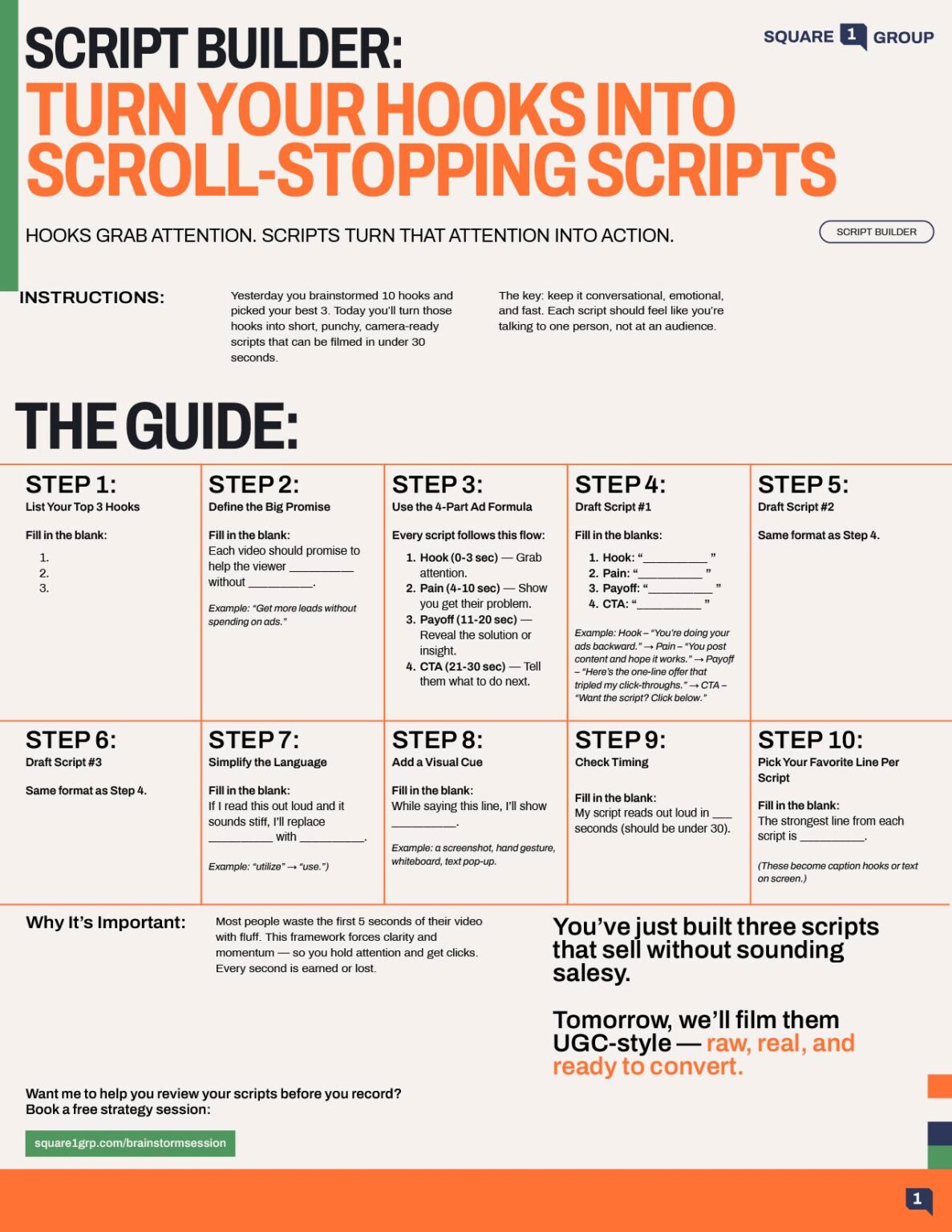 Script Builder: Turn Your Hooks into Scroll-Stopping Scripts - Square 1 ...